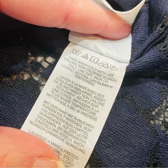 J. CREW Blue Lace Cap Sleeve Top Size 00 - Picture 9 of 13